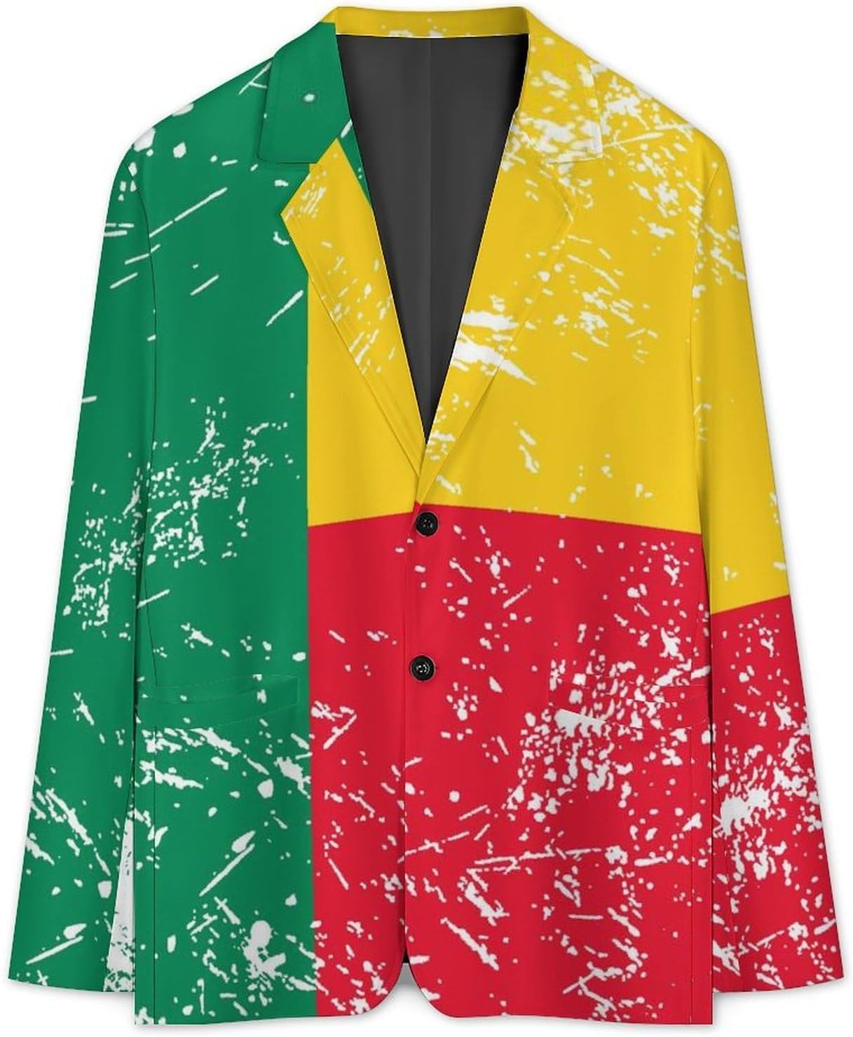 Benin Vintage Flag Casual Suit Blazer for Men Buttons Jacket Coat Business