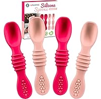 Vista 8 de Cuchara de silicona para bebé, destete LED para bebés, cucharas de bebé de primera etapa, juego de cucharas de alimentación para bebés, apto
