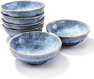 Ceramic Dipping Bowls Set of 6, 3.78 Inch Sauce Dishes