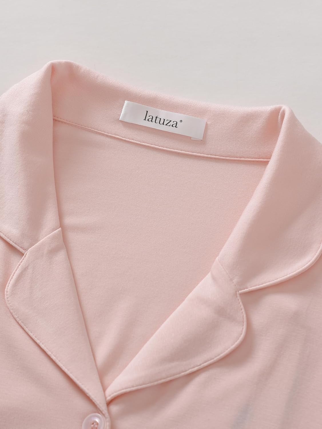 Latuza Women's Bamboo Viscose Pajama Shirt 3/4 Sleeve Button Down Sleep Top - Image 4