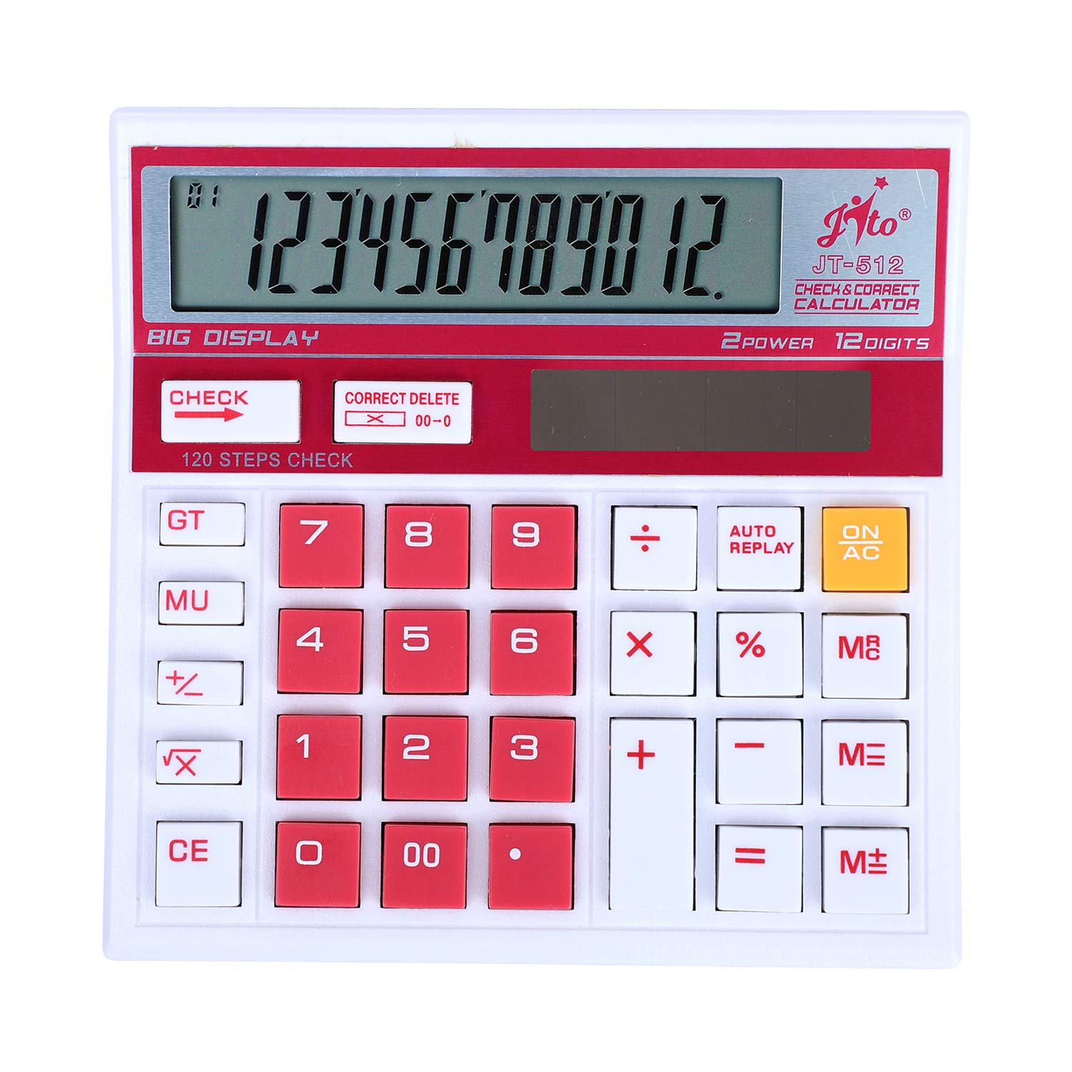 Jito 12 Digits JT-512 WHITE- PINK Electronic Calculator with 18 months Warranty