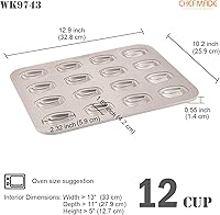 Vista 2 de CHEFMADE Mini Madeleine Mold Cake Pan, 16-Cavity Non-Stick Tiny Oval Shell Madeline Bakeware for Oven Baking (Champagne Gold)