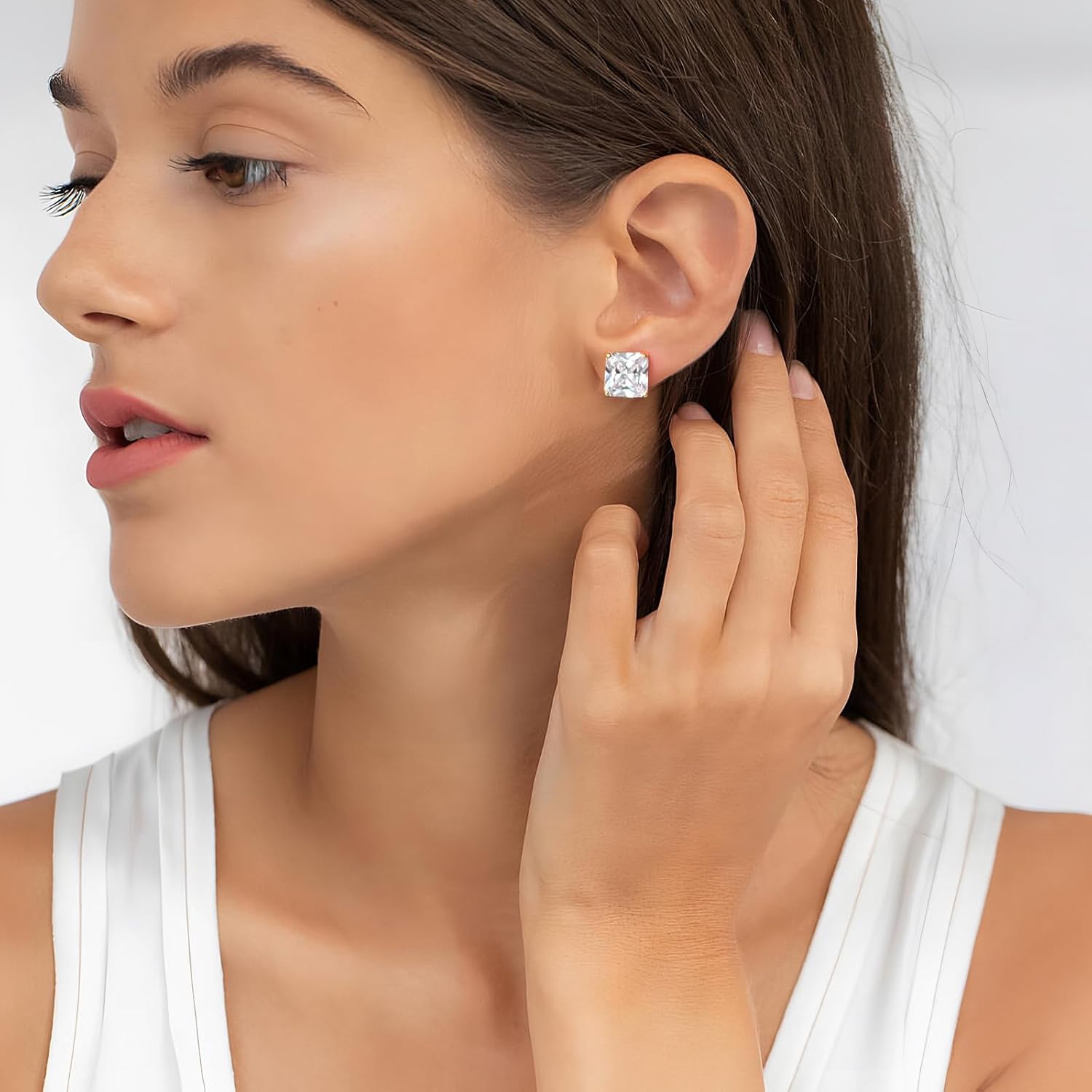 FAMARINE CZ Clip on Earrings for Women Clip Earring Non-pierced Earrings - Image 2