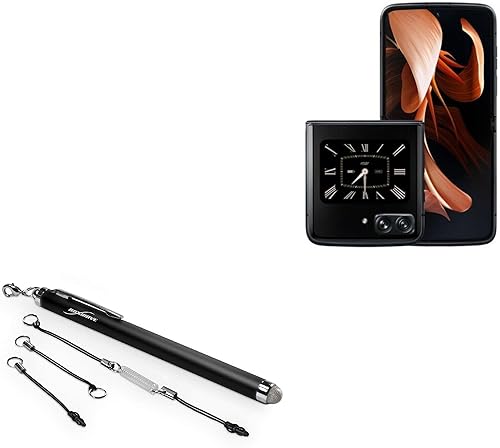 BoxWave Lápiz óptico compatible con Motorola Razr (2022), lápiz capacitivo EverTouch, punta de fibra, color negro azabache