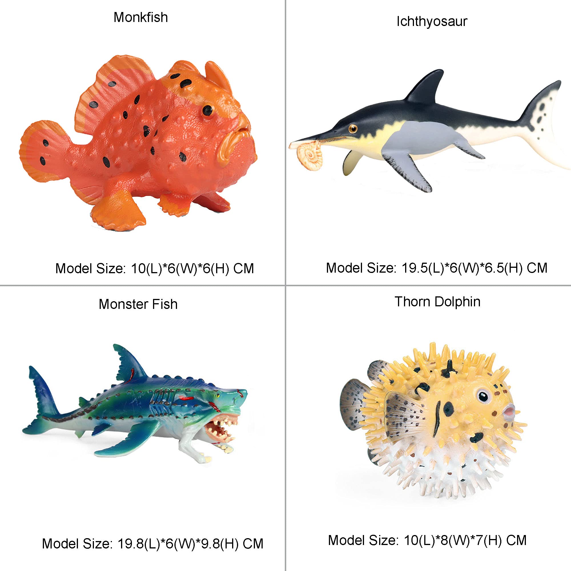 JOKFEICE Realistico Figure di Animali Giallo Boxfish Mare Giocattolo Animale, Progetto di Scienza, Cake Topper, Primi Giocattoli Educativi di Compleanno Regalo di Natale per I Bambini