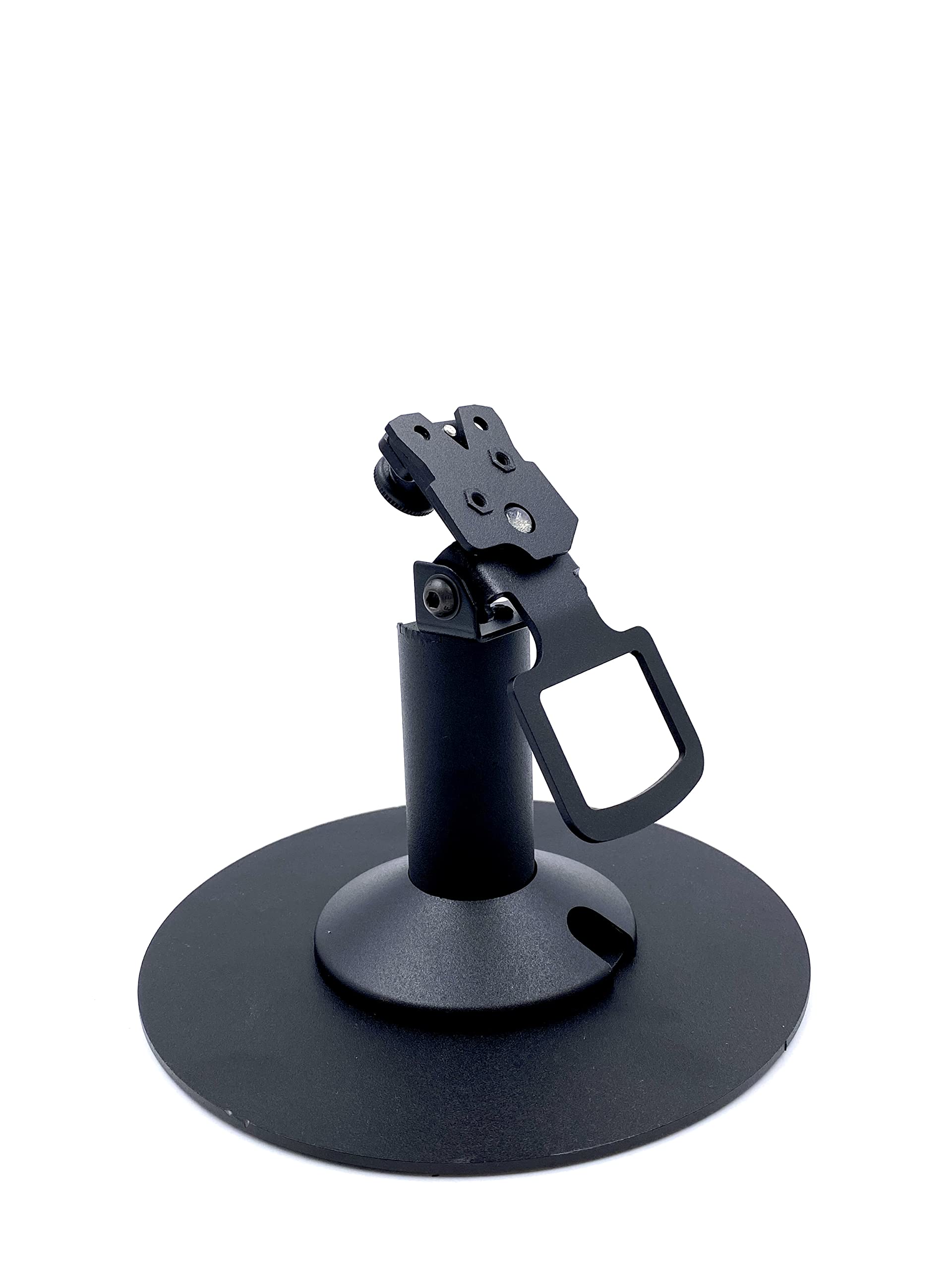 DCCStands Ingenico Lane Axium RX 7000 Low Freestanding Swivel and Tilt Metal Stand with Round Plate