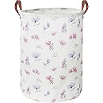 HKEC 19.7 Waterproof Foldable Laundry Basket, Nursery Hamper, Dirty Clothes Hamper, Books Bins, Gift Baskets, Room Decor(Watercolor Flower)
