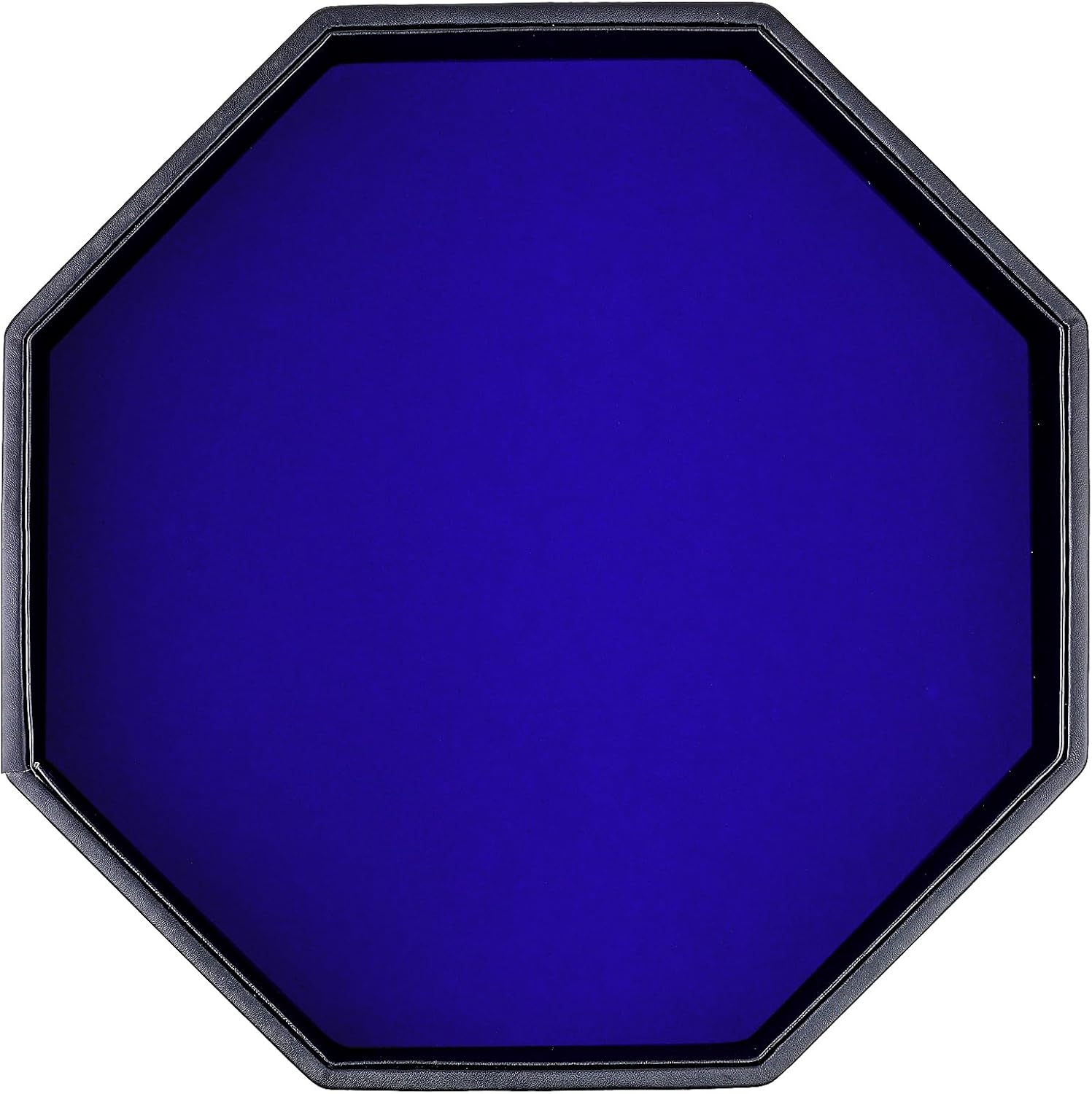 Dice Rolling Tray, Blue Felt Lined PU Leather Octagon Dice Tray for Dungeon Crawler Games