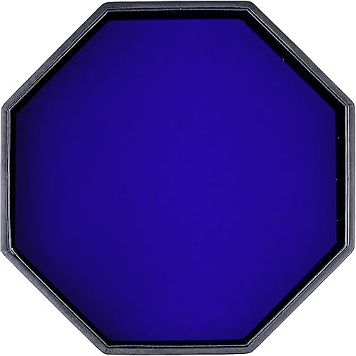Bandeja para Tirar Dados, Bandeja de Dados Octagonal de Cuero PU Forrada con Fieltro Azul para Juegos de Exploración de Mazmorras