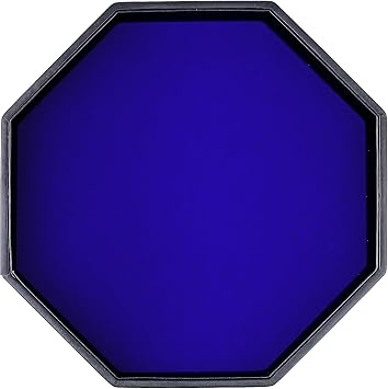 Dice Rolling Tray, Blue Felt Lined PU Leather Octagon Dice Tray for Dungeon Crawler Games
