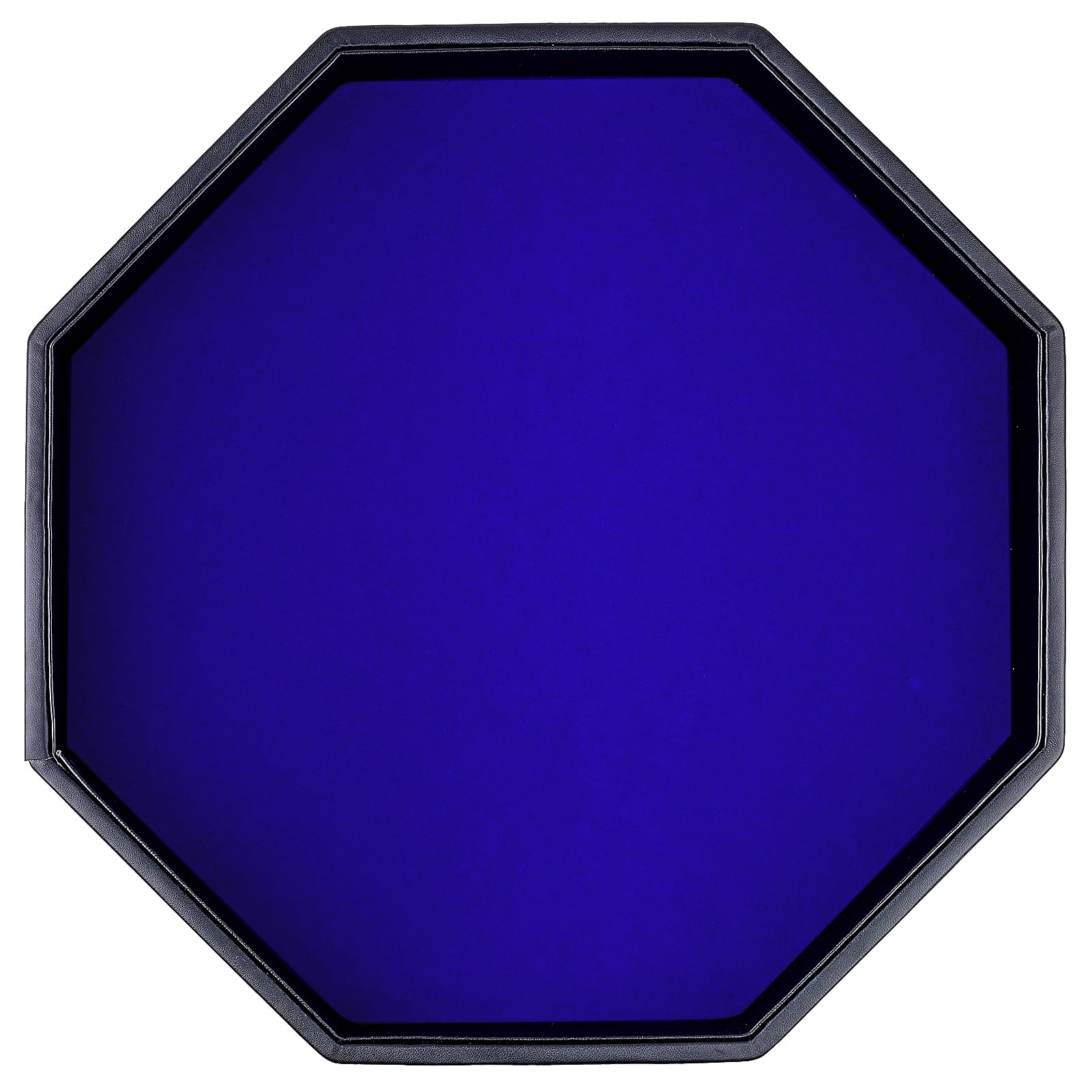 RERIVER Dice Rolling Tray, Blue Felt Lined PU Leather Octagon Dice Tray for Dungeon Crawler Games