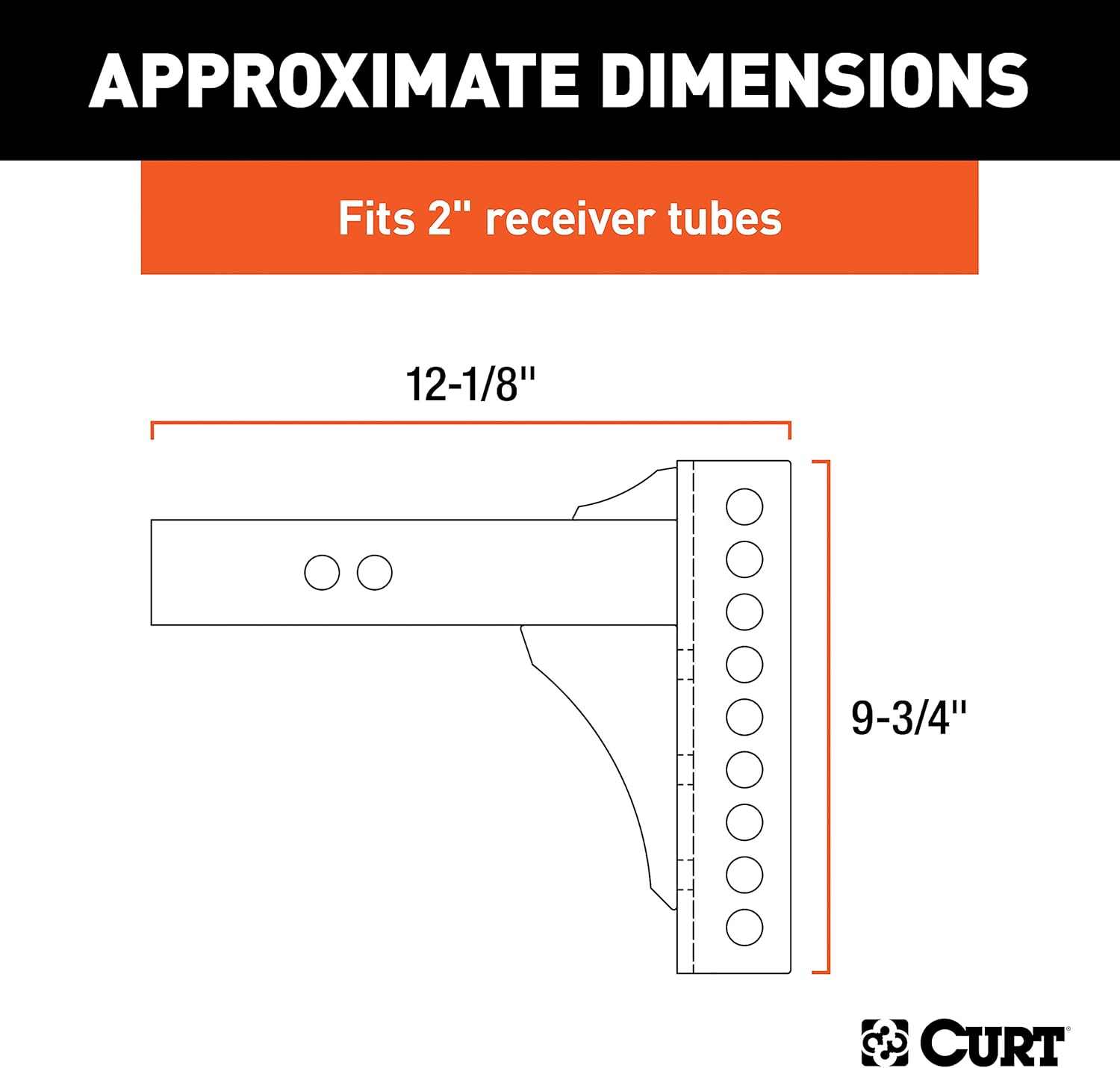 CURT Manufacturing 45910 Channel-Style Adjuastable Dual Ball Mount Replacement Shank