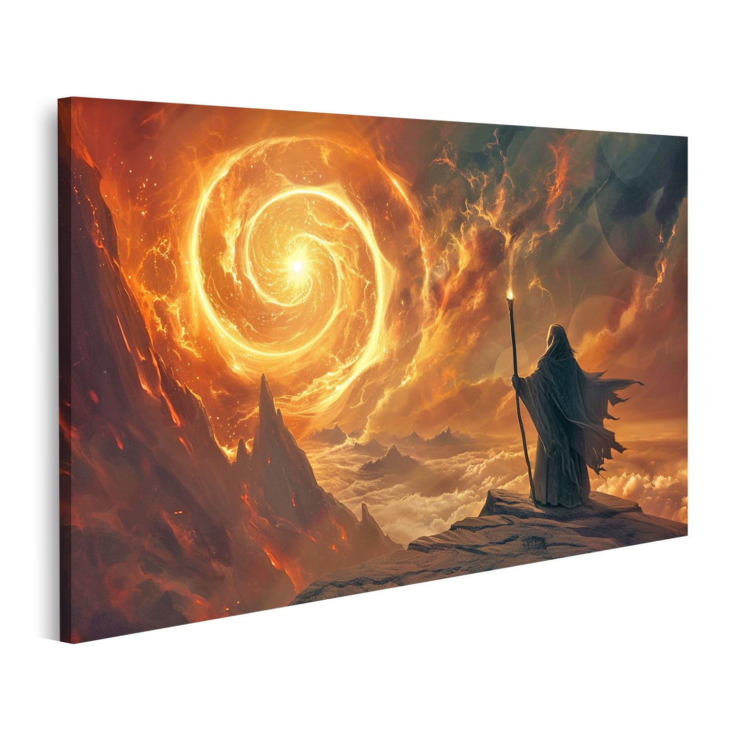 Tableau sur toile anciens chemins de sorciers art spirituel et mystique