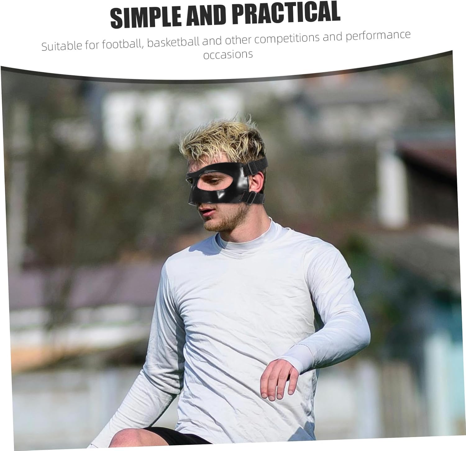 Basketball Half Face Mask Elastic Band Sports Nose Guard for Men Lightweight Protective Gear for Collision Safety Basketball Football Volleyball and More