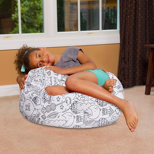 Miniatura 37 de Posh Creations - Sillón puff para niños, adolescentes y adultos, incluye funda extraíble y lavable a máquina, grande de 38 pulgadas, piel de conejo