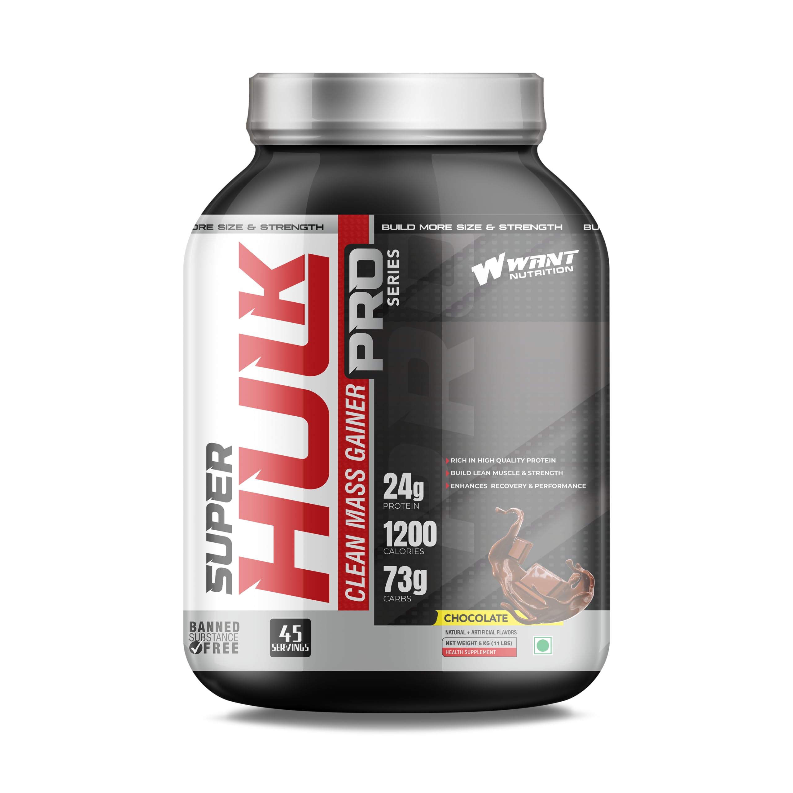WANT NUTRITION SUPER HULK CLEAN MASS GAINER PRO SERIES 45 SERVINGS (CHOCOLATE) | 6.6 IBS |3 KG (B0CJ31S8VK) Amazon Price History, Amazon Price Tracker