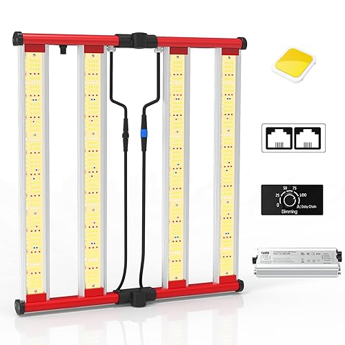 AGLEX 240W LED Grow Lights UV IR Grow Lights for Indoor Plants with 780PCS Diodes Daisy Chain Foldable & Dimmable Full Spectrum Commercial Hydroponic Growing Lamp 3x3/4x4 Grow Tent