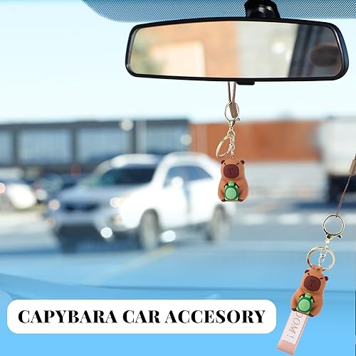 Miniatura 5 de Simgoing Capybara - Accesorios de coche estéticos para colgar en el espejo del automóvil, adorno oscilante para decoración interior del automóvil,