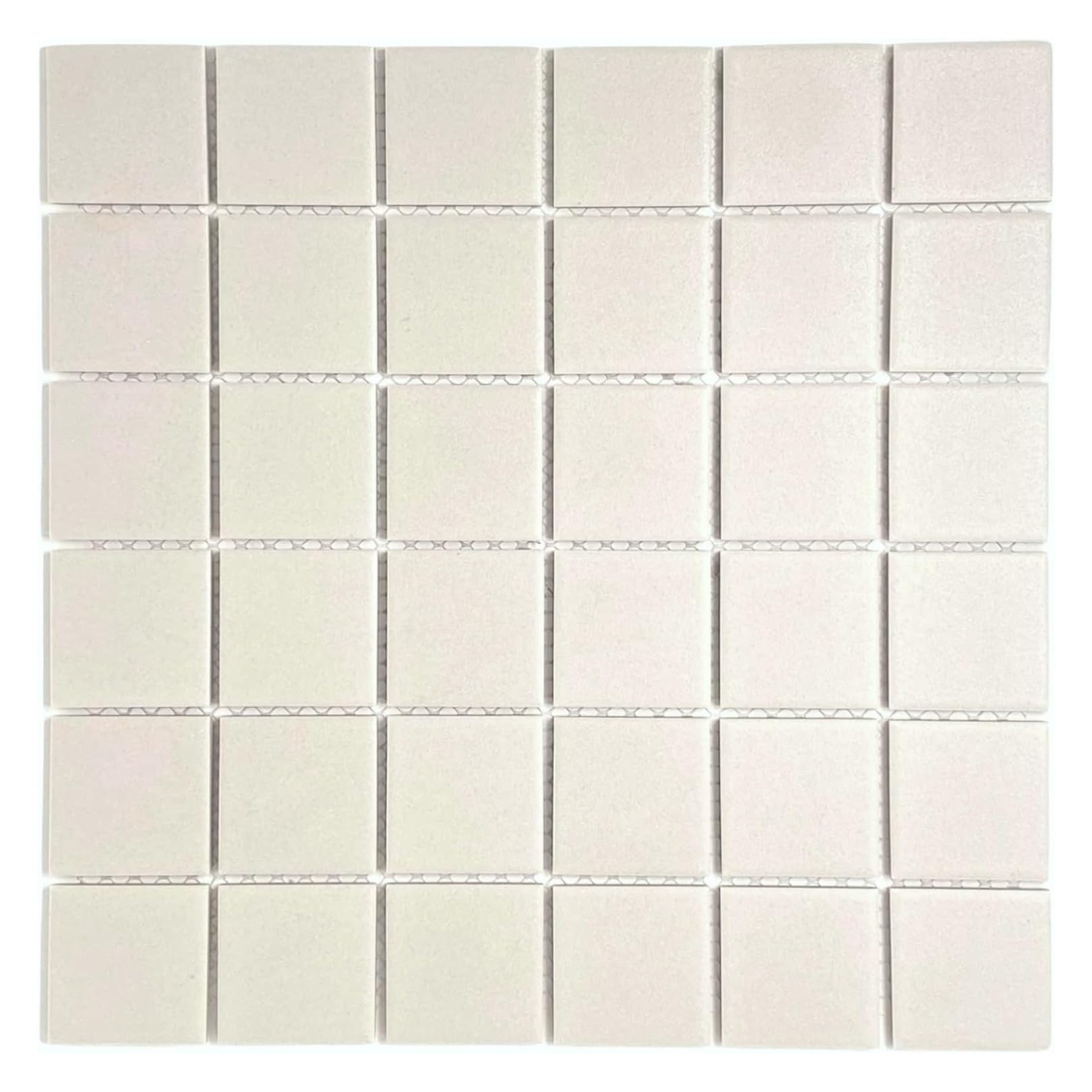 Tenedos White Unglazed Porcelain Mosaic Square 2x2 inch Porcelain Floor Wall Tile backsplash for Kitchen, Bathroom Shower, Accent Decor(10 Pcs - 10 Sq. Ft. Per Case)