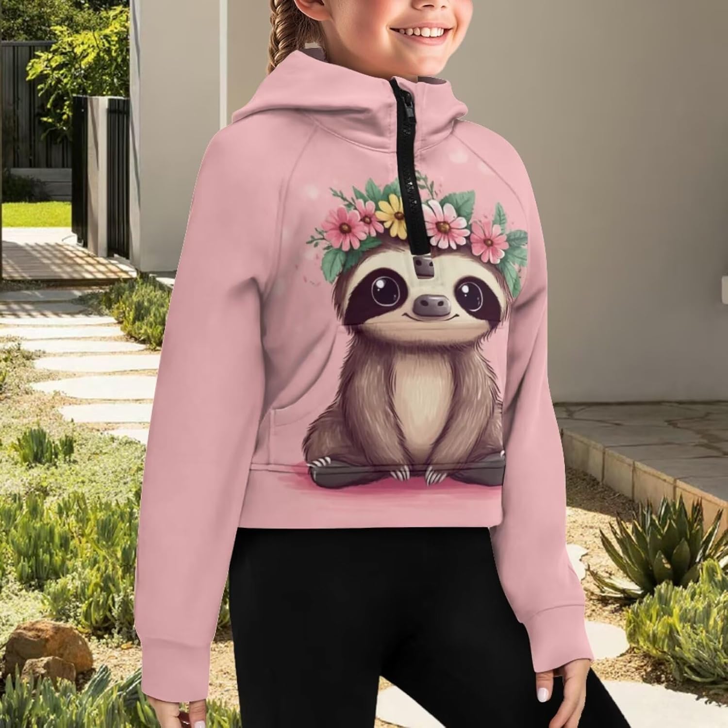 Uourmeti Long Sleeve Half Zip Sweatshirt with Pockets Thin Sweater Jumper
