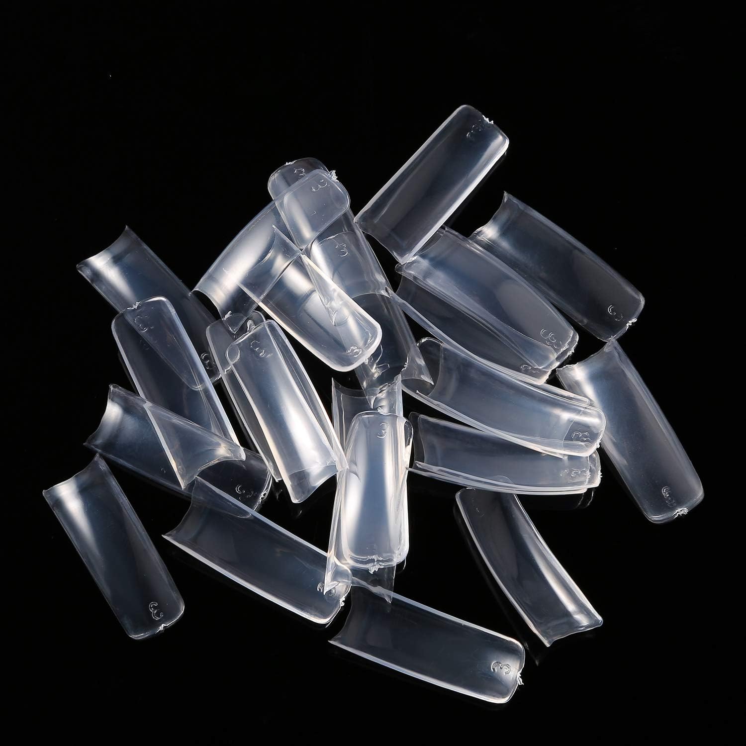 500 Pcs Half Clear False Nails French Square Nail Tips Acrylic Home DIY Nail Art 10 Sizes…