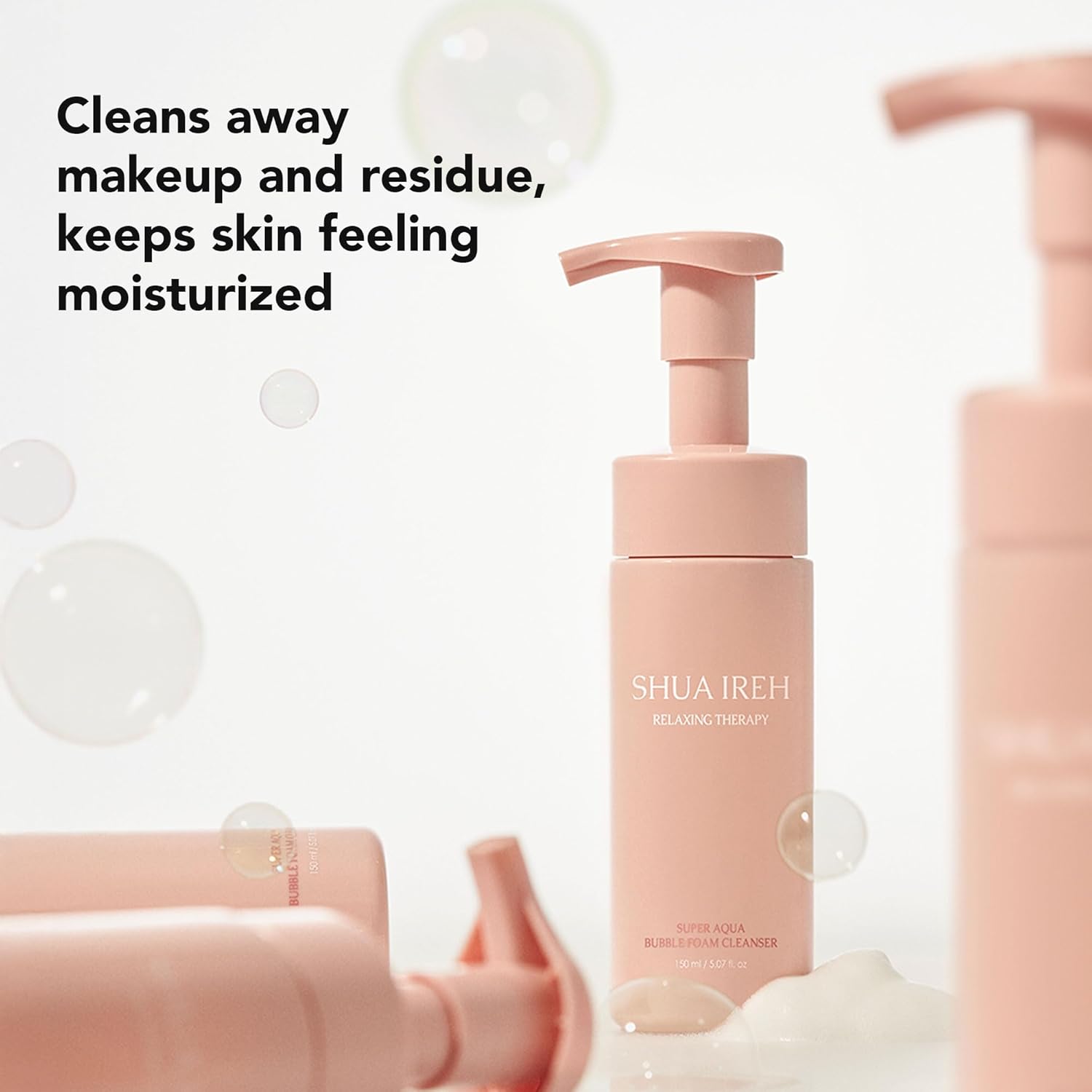 Super Aqua Bubble Foam Cleanser - pH 5.5 Mildly Acidic Korean Face Wash – Gentle Vegan Micro-Bubble Cleansing for Makeup Removal & Deep Hydration, 5.07 fl. oz.
