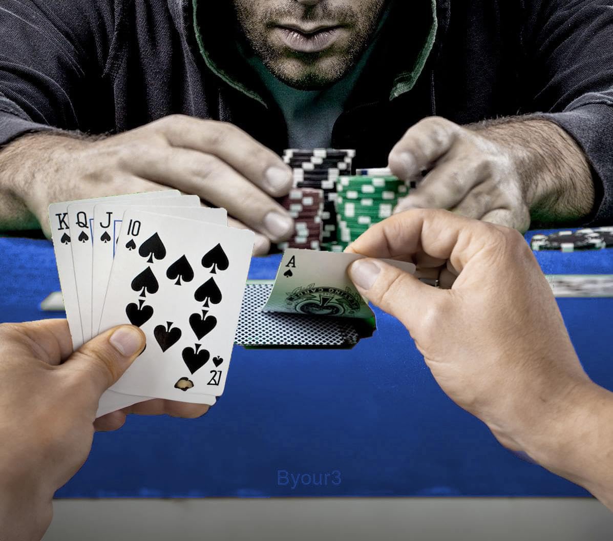 Byour3 - Tapis de Poker Bleu - pour Table Carrée ou Rectangulaire Tournoi Burraco Cartes de Poker Housse de Table Protecteur Table Bleu pour Jeux de Société Jeux de Noël (12 Places 250x145cm)