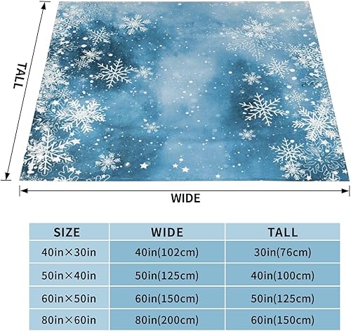 Miniatura 5 de Manta de copo de nieve de acuarela de 50 x 40 pulgadas para sofá, dormitorio, sala de estar, regalo de cumpleaños, boda