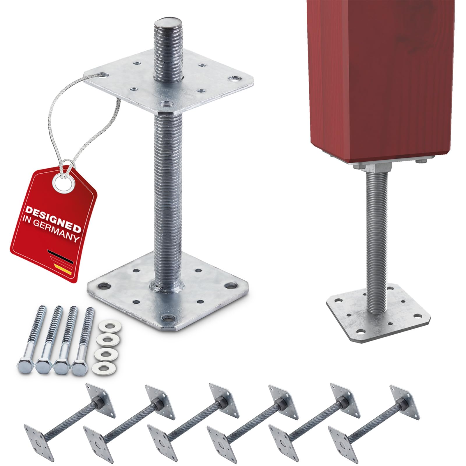Anclaje de acero para postes 110x110 de altura regulable resistente al óxido