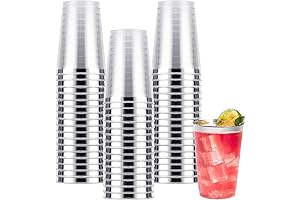 GoodLuck 50PCS Silver Plastic Cups, Shine the Party