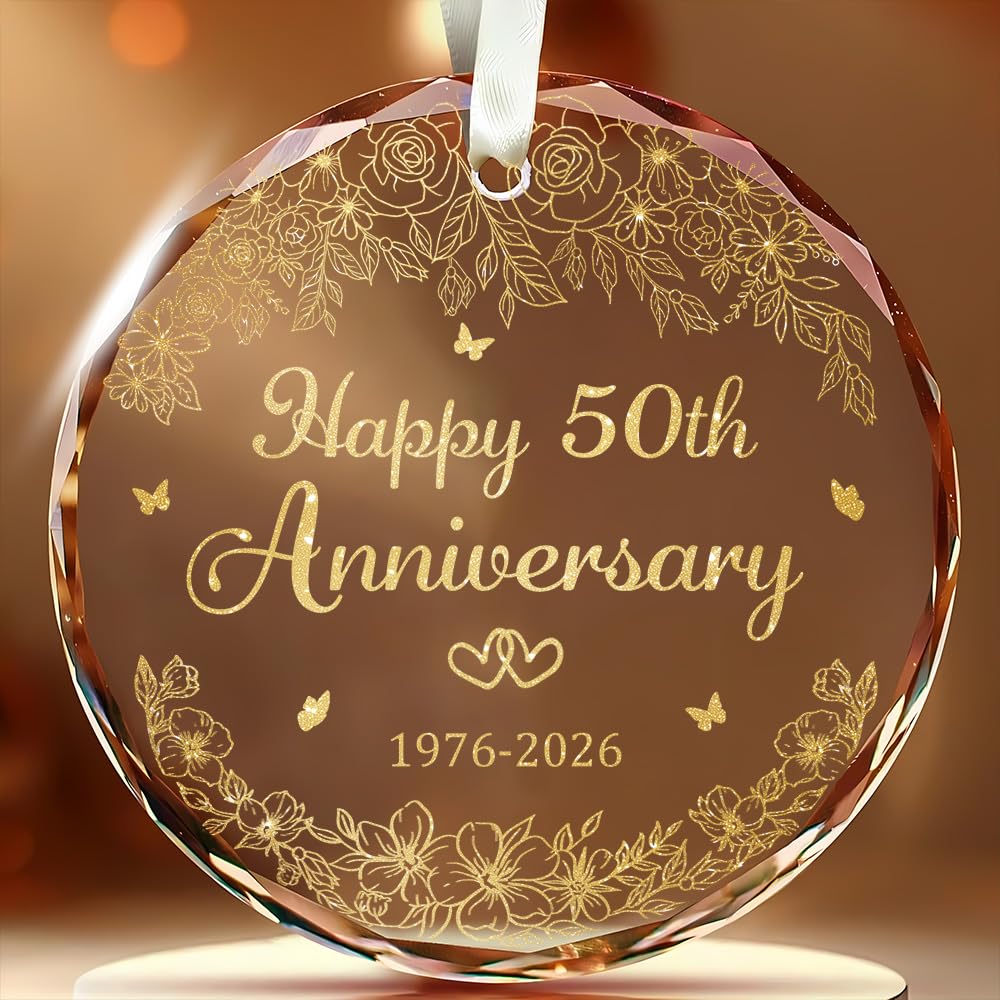 Happy 50th Anniversary for Couple - Valentine Gift for 50th Wedding Anniversary 2026 - Golden Anniversary - 50 Years As Mr Mrs - 50th Anniversary Wedding Gift for Wife, Husband, Couple