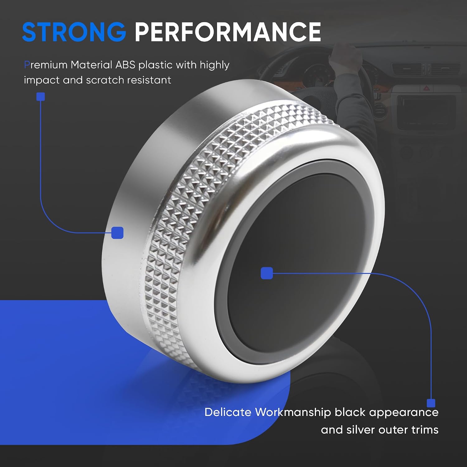 4F0919069 MMI Multi Media Rotary Knob Main Menu Volume Switch Cover Compatible with Audi A6 Avant Quattro A8 Q7 RS6