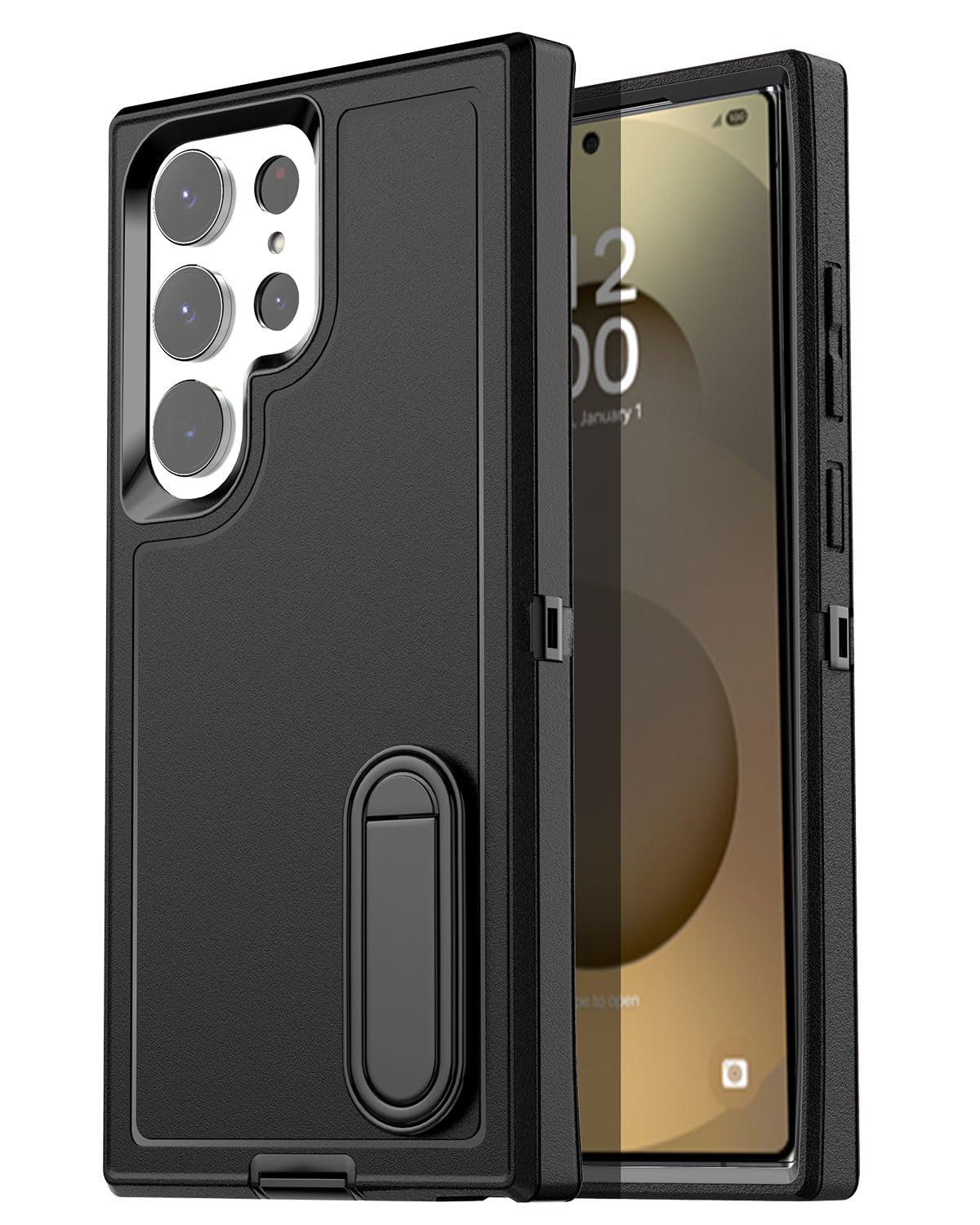 AICase for Samsung Galaxy S25 Ultra Case Built-in Stand,3 in 1 Heavy Duty Drop Protection Full Body Rugged Shockproof Military Protective Tough