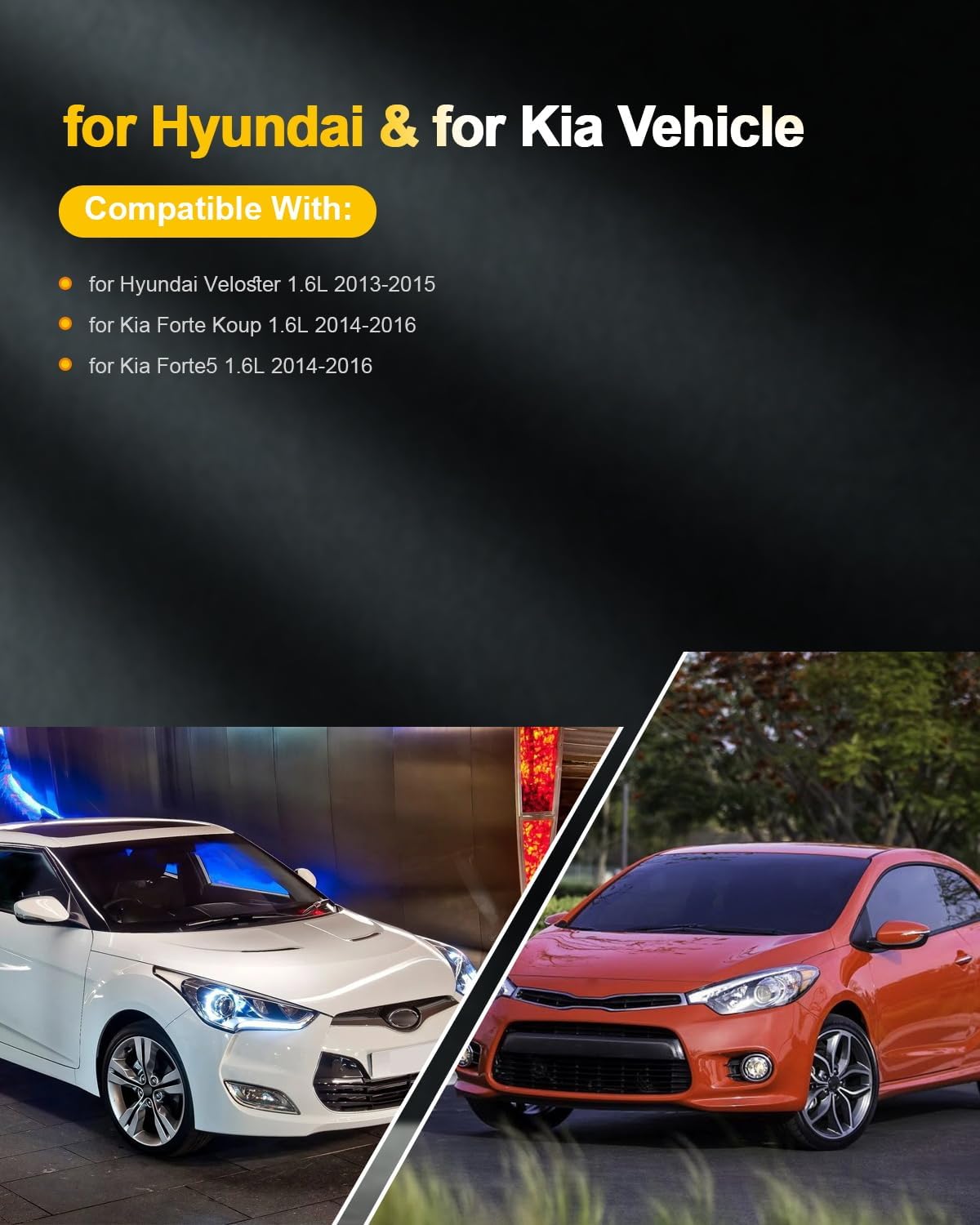 OCPTY Suitable 2014-2016 for Kia Forte5 1.6L/L4,2013-2015 for Hyundai Veloster 1.6L/L4 Automotive Replacement Ignition Coils 2-Pins #UF707 (Set of 4 Ignition Coils)