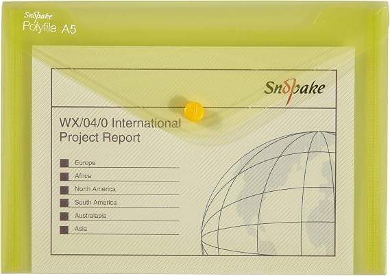 Snopake Polyfile Classic Wallet File Polypropylene A5 Assorted Ref 11395 (Pack 5)
