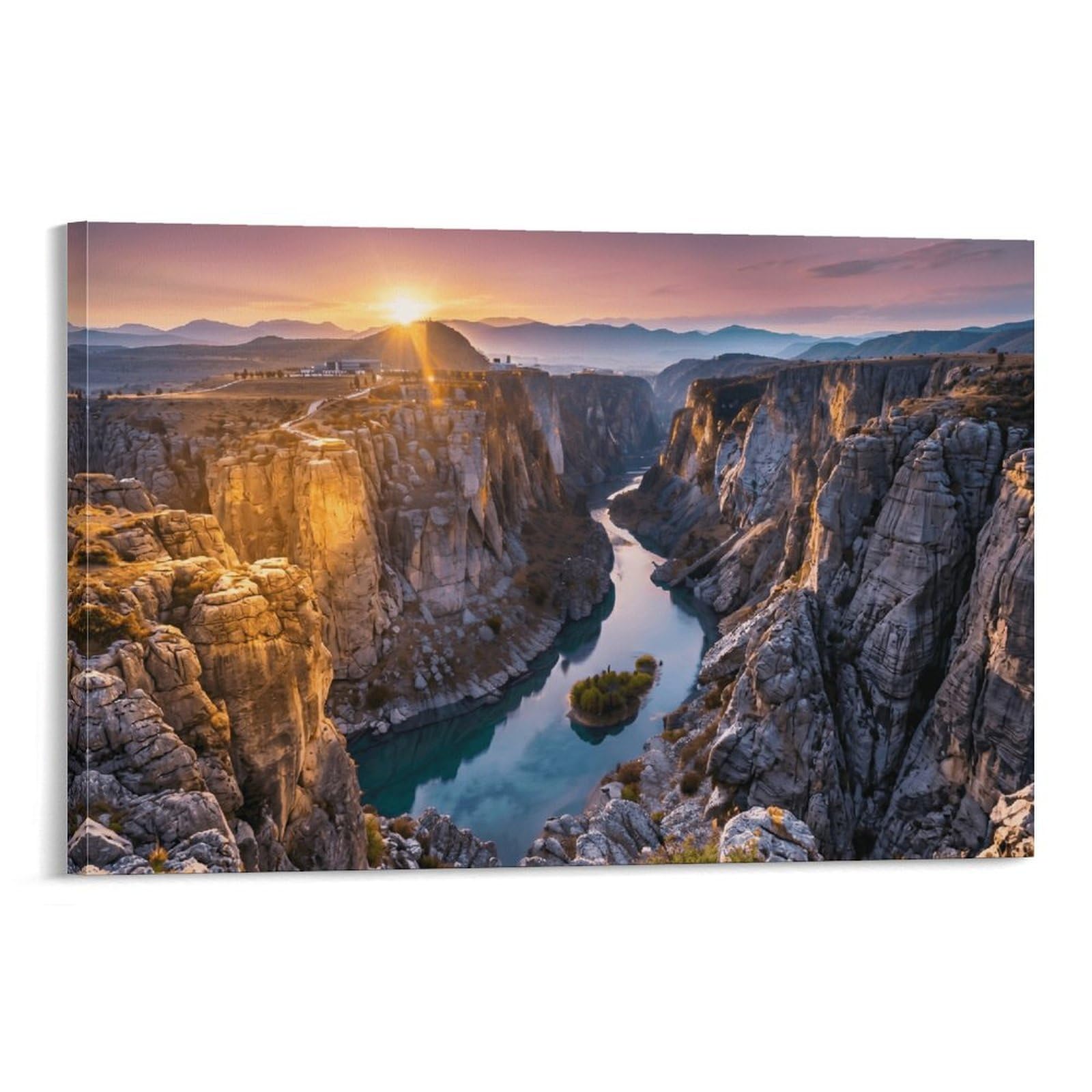 XPASHIQWC Canyon Sunrise Wall Decor Poster Canvas Prints Picture Modern Canvas Wall Art Picture Wall Hanging for Bathroom Wall Decor 24x36inch(60x90cm)