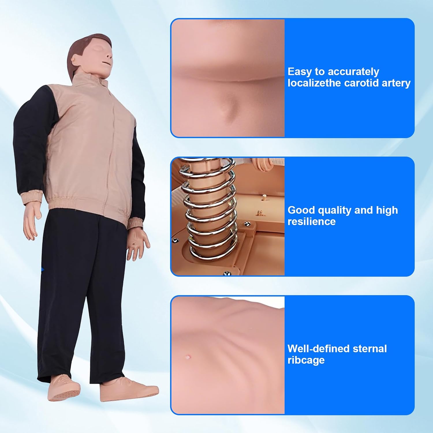 CPR Dummy Manikins Training Kit, Professional CPR Mannequin Test Dummies Adult with Medium Skin MCR Med-ical Accessories, CPR Training Dummy Set for Classroom or Research Centers