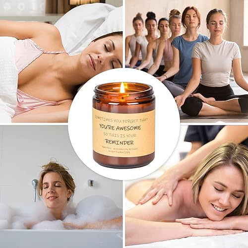Miniatura 6 de Velas perfumadas de lavanda, regalos de agradecimiento inspiradores, juego de velas de cumpleaños para mujeres, regalos de cumpleaños relajantes