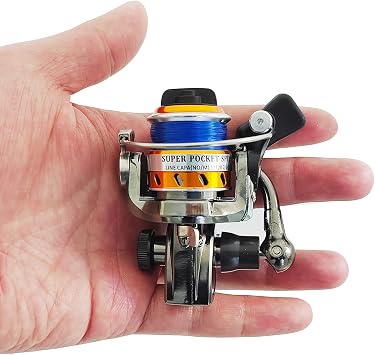 Mini 100 Pocket Metal Fishing Spinning Wheel, All-Metal Small Compact Fishing Reel for Freshwater and All Season Fishing