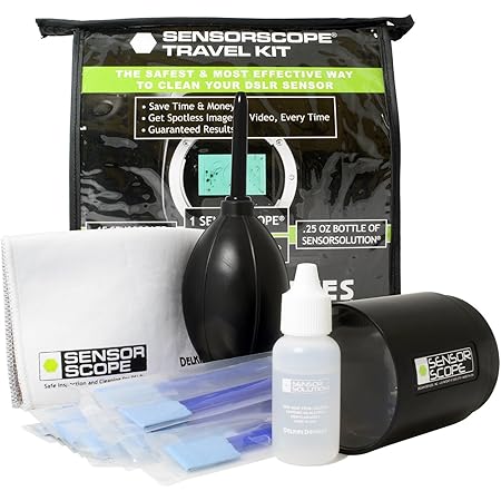 Delkin Devices SensorScope Reinigungsset Für DSLR & Spiegellose Kameras – Inkl. Inspektionsgerät, Stäbe, Lösung, Tasche