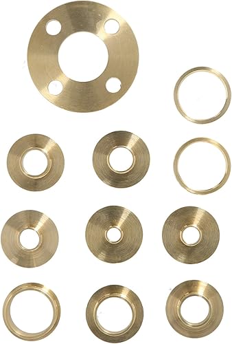 Miniatura 6 de Kit de guía de enrutador, 11 unids/set de guías de enrutador de plantilla de latón, tuercas de bloqueo y adaptador de guía de plantilla, accesorio