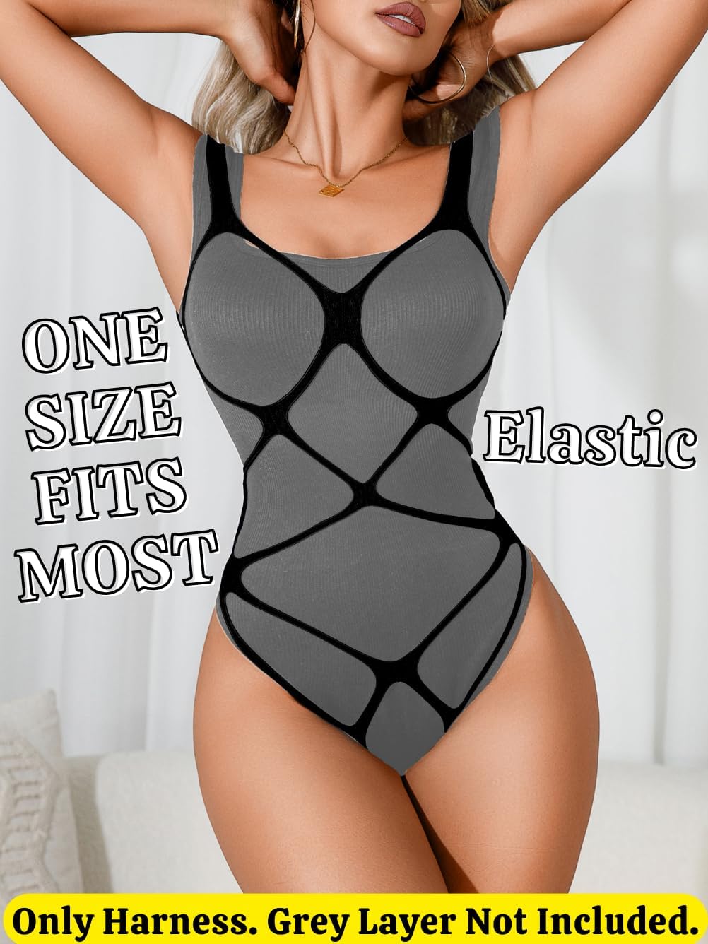 Sexy Strappy Lingerie,Cutout Fishnet Body Harness Mesh Outfit,Exotic Dancewear Apparel - Image 5