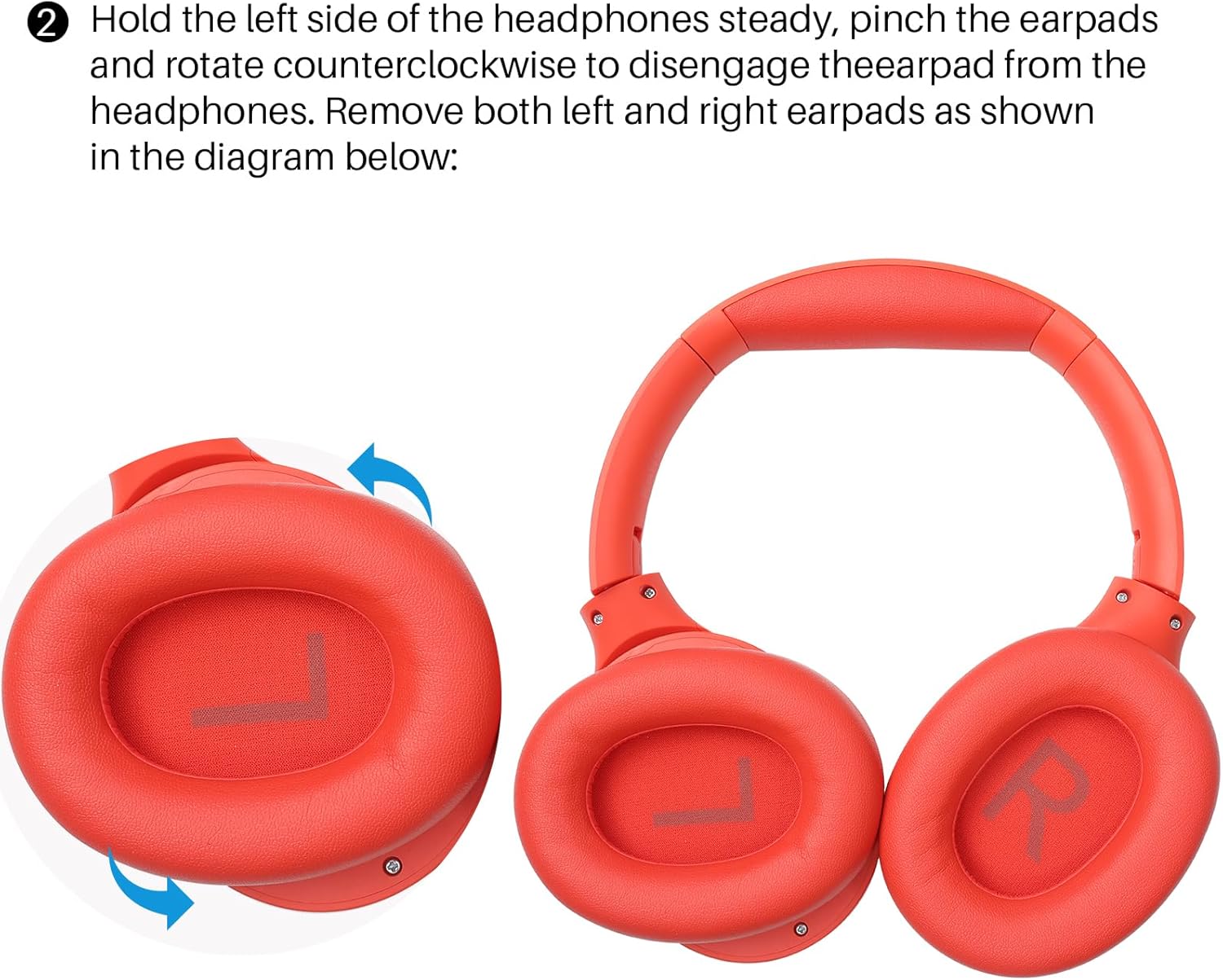 TOZO HT2 Hybrid Active Noise Cancelling Headphones, Wireless Over Ear Bluetooth Headphones, + HT2 Replacement Ear Pads