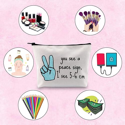 Miniatura 3 de TSOTMO Novedoso trabajo de parto y parto Enfermera Regalo You See A Peace Sign I See 2.0-2.4 in OBGYN Bolsa de maquillaje Bolsa de maquillaje,