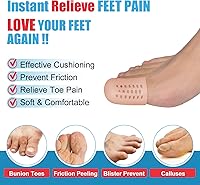 Vista 2 de Protectores de dedos grandes, (10 unidades) gorro transpirable, mangas de gel para los dedos, ideal para maíz, callos, dedos de martillo y pérdida