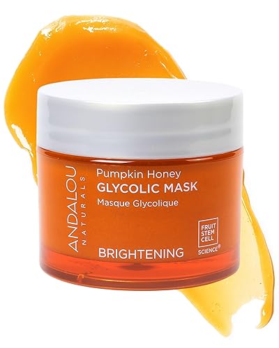 Andalou Naturals Pumpkin Honey Glycolic Mask (NEW FORMULA) - Exfoliating Face Mask with Glycolic Acid, Vitamin C for a Radiant Glow - Gentle