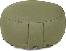 YOGATERIA Bodhi Almofada de meditação Zafu Yoga | Zafu Rondo Eco | Almofada Puf de assento Yoga com recheio de Kapok/fibra de paina e capa em algodão eco 20cm x Ø 31cm 1.1kg (Verde Militar)