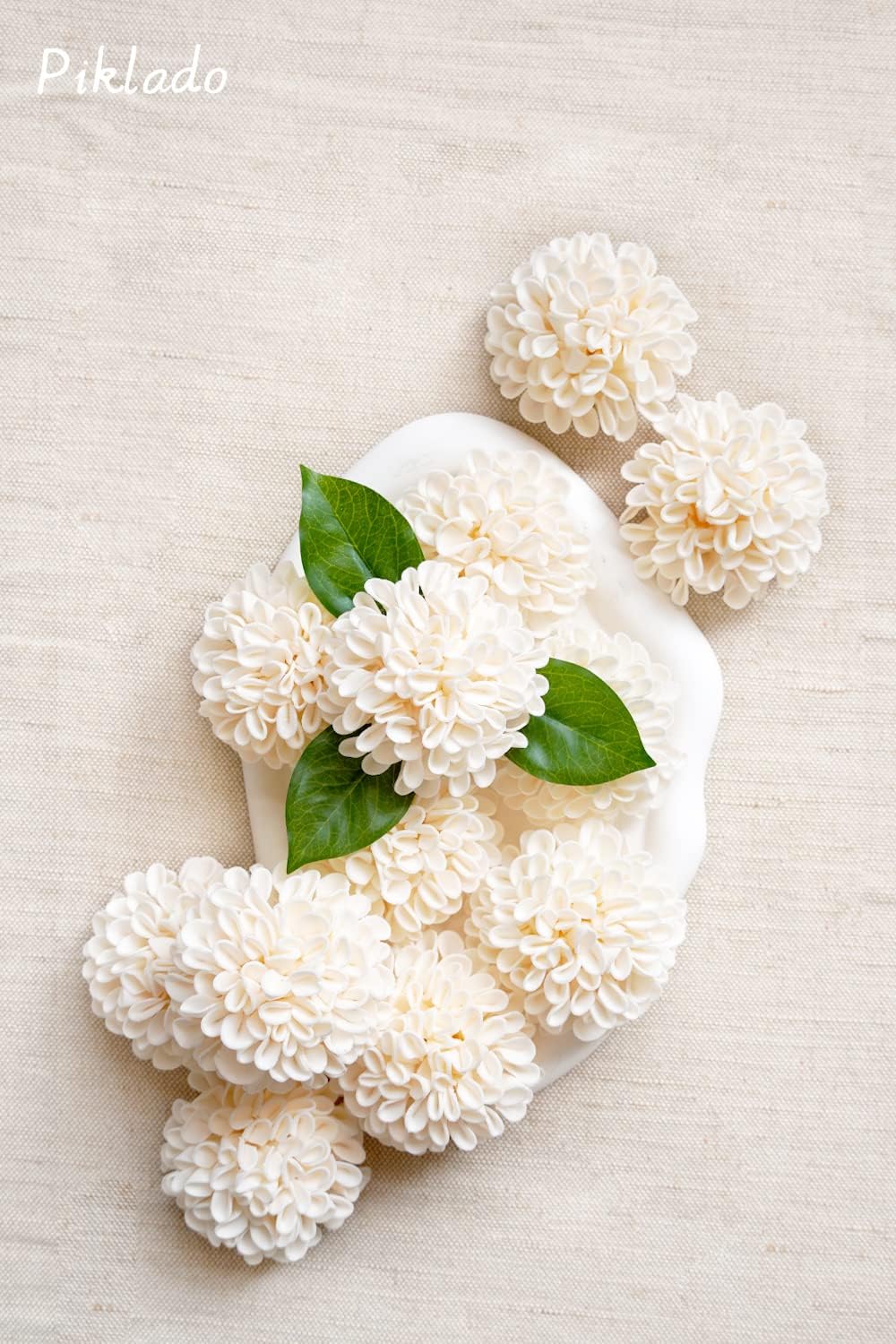 Artificial Wedding Dahlia Flowers 25 pcs Ivory Fake Roses w/Stem for DIY Wedding Decor Centerpieces Arrangements Bouquets(Champagne) - Image 3