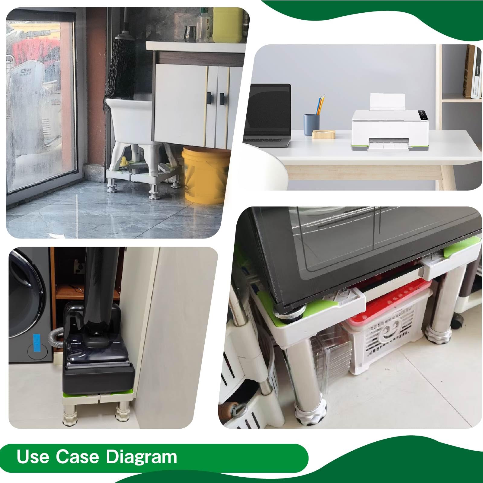 Soporte de base para lavadora, elevador ajustable para electrodomésticos, altura de acero inoxidable de 19 a 22 cm, soporte duradero para lavadora, secadora, elevación de refrigerador, uso doméstico