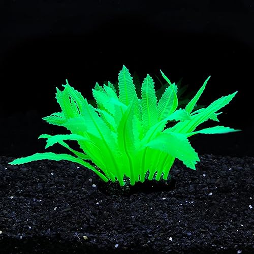 Decoraciones dinámicas de acuario que brillan en la oscuridad desata efectos visuales con gel de sílice suave, luces cambiantes y coloridos adornos